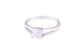 Asfour Crystal Split Shank Ring Inlaid With Round Zircon Stone In 925 Sterling Silver RM0047-9